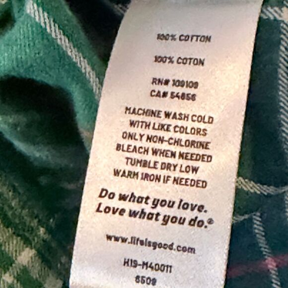 Life is Good Mens XL Green Plaid Flannel Pajama Pants - Picture 8 of 8